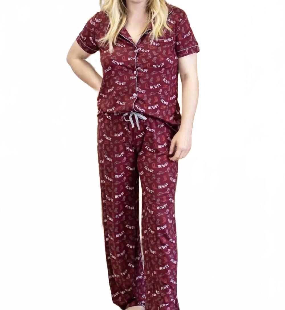 NEW THE ROYAL STANDARD women's howdy girl short sleeve button up sleep shirt lon